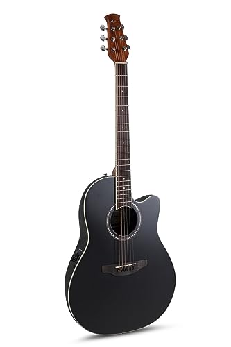 Applause E - Chitarra Acustica Tradizionale Ab28-5S Super Shallow Cutaway, Nero Satinato
