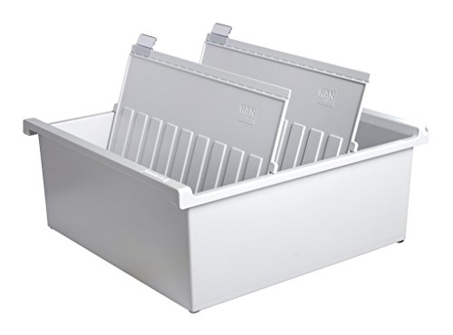 Han 954-0-1-11 - Schedario Per Circa 1.300 Cartellini Formato A4 Orizzontale, 325 X 140 X 347 Mm, Grigio Chiaro