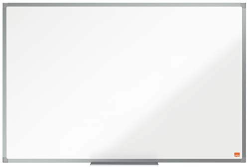 Nobo Lavagna Bianca Magnetica In Acciaio Laccato, 900 X 600 Mm, Cornice In Alluminio, Sistema Di Montaggio Ad Angolo, Incl. Vaschetta Porta Accessori,