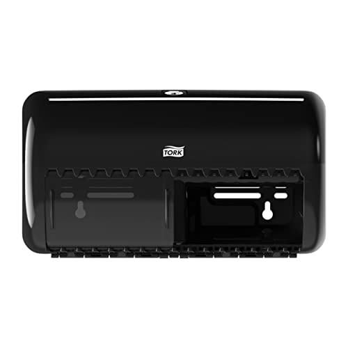 Tork 557008 Dispenser Doppio Rotolo Di Carta Igienica Tradizionale, Sistema T4, 15,8 Cm X 28,6 Cm X 15,3 Cm (Altez. X Largh. X Profon.), Elevation Des