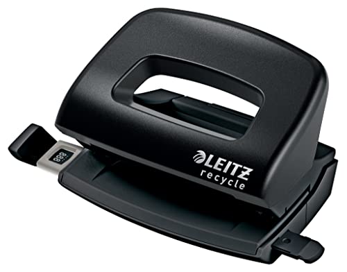 Leitz Nexxt Recycle Mini Perforatrice In Acciaio E Plastica Riciclati Al 50% E Riciclabile Al 100%, Fora Fino A 10 Fogli A4, Co2 Neutra, Gamma Recycle