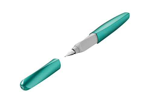 Pelikan, Twist Penna Stilografica, Impugnatura Ergonomica Per Destrimani E Mancini, Cold Alaska, Inchiostro Blu, Made In Germany