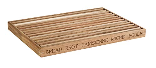 Aps Bread Cutting Board "Letter" - Tagliere In Legno Di Alta Qualità Con Vassoio Raccoglibriciole Rimovibile Su 4 Piedi Antiscivolo - Iscrizione Inter