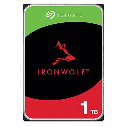 Seagate Ironwolf, 1 Tb, Disk Interno Nas, Sata Da 6 Gbit/S, Cmr 3,5", 5400 Giri/Min, Cache 64 Mb, Nas Raid, 3 Anni Rescue Services, Imballaggio Senza