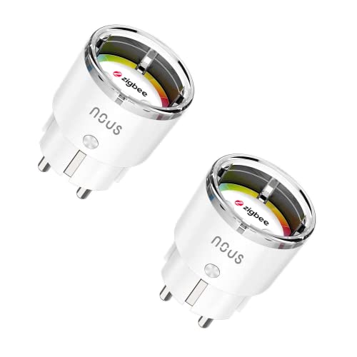 Nous A1Z Presa Intelligente Zigbee, Compatibile Con Alexa, Google Assistant, Homekit, Tuya, Domotica Casa Intelligente Con Monitoraggio Energetico, Pr