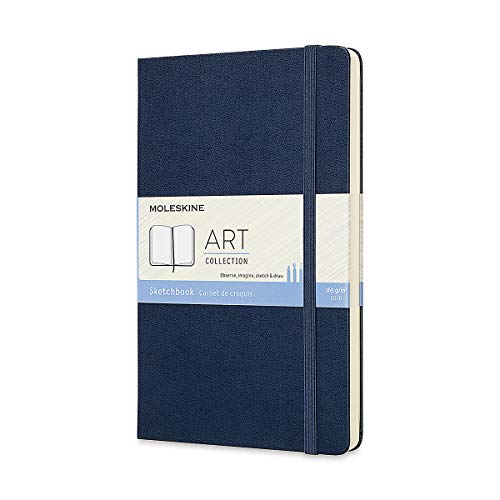 Moleskine 13 X 21 Cm Large Art Collection Sketchbook Drawing Pad Notebook Album With Hard Cover And Elastic Closure, Paper Suitable For Pens, Pencils 