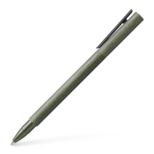 Faber-Castell 146156 - Penna Roller Neo Slim In Alluminio, Verde Oliva