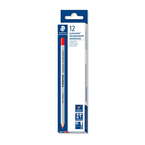 Staedtler 108-2, Marcatore A Secco Nonpermanente, Colore Mina Rosso, Diametro 3 Mm, Confezione Da 12 Pezzi