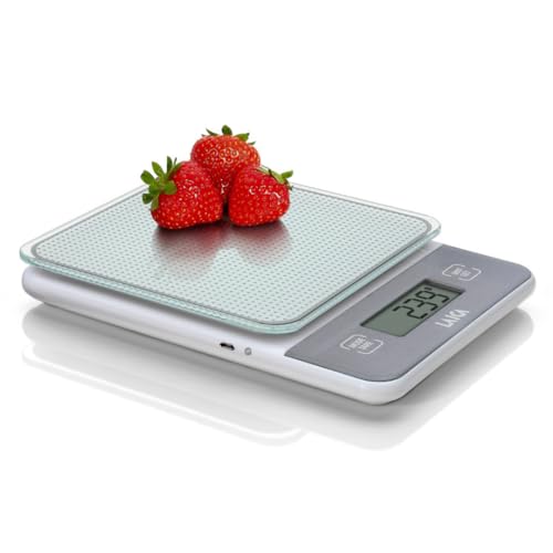 Bilancia Elettronica Da Cucina Laica, Bilancina Digitale, Per Cucinare, In Grammi O Once, Display Lcd Ad Alta Precisione In Vetro Temprato, Funzione T