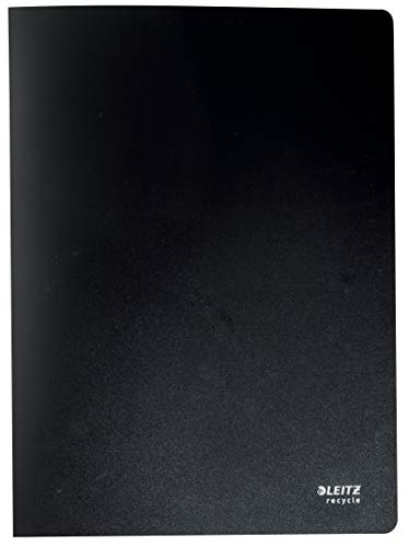 Leitz Portalistino, Formato A4, 40 Tasche Fisse In Plastica, Capacità 80 Fogli, 100% Riciclabile, Ecologico, Gamma Recycle, Nero, 46770095