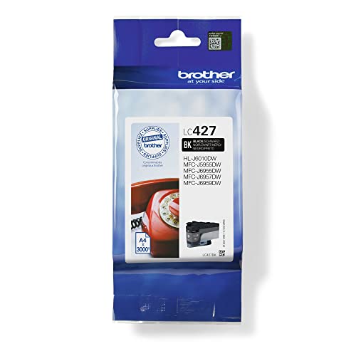Brother Lc427Bk Cartuccia Inkjet Originale, Fino A 3000 Pagine, Per Stampanti Mfcj5955Dw / Mfcj6955Dw / Hlj6010Dw, Nero
