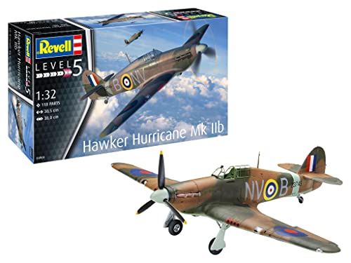 Tescoma- Revell 1:32-Hawker Uragano Mk Iib Hurricane, Colore Non Verniciato, 04968