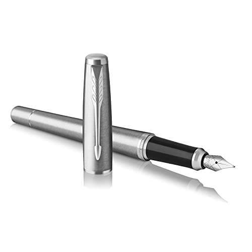 Parker Urban Penna Stilografica, Metro Metallic, Pennino Medio E Inchiostro Blu (1931605)