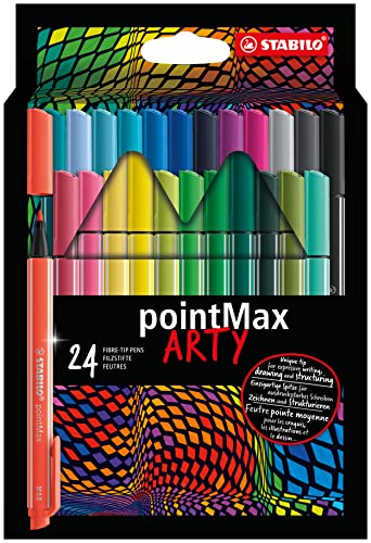 Fineliner Premium - Stabilo Pointmax - Arty - Astuccio Da 24 - Colori Assortiti