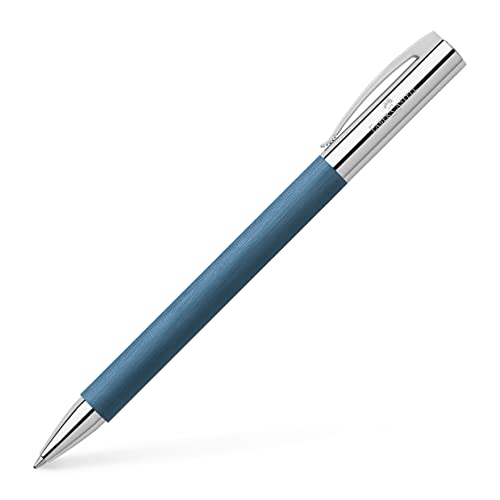Faber-Castell 147145 - Penna A Sfera Ambition In Resina Pregiata, Blu, Refill Indelebile 0,5 Mm