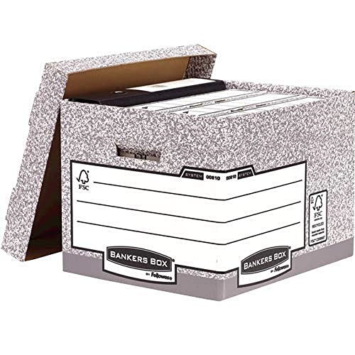 Bankers Box System Scatola Archivio Standard, Grigio, Confezione Da 10 Pezzi