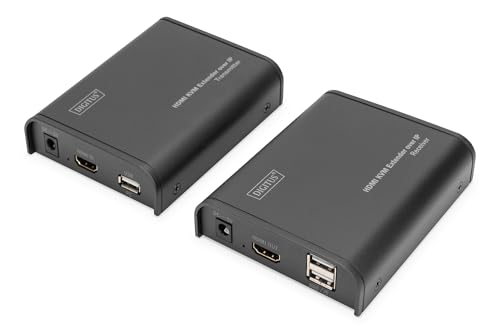 Digitus Estensore Kvm Di Rete Hdmi - Compatibile Ip - Cat 5E, Cat 6 - Set (Trasmettitore/Ricevitore) - Nero