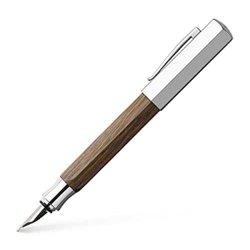 Faber-Castell 147580 Penna Stilografica Ondoro In Legno Di Quercia Bruna, M, 1 Unità (Confezione Da 1)