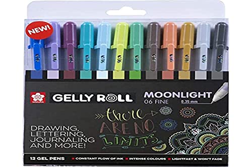 Sakura Gelly Roll Moonlight Fine Gel-Kugelschreiber, Größe 6 (0,35 Mm), Fluoreszierend, 12 Stück