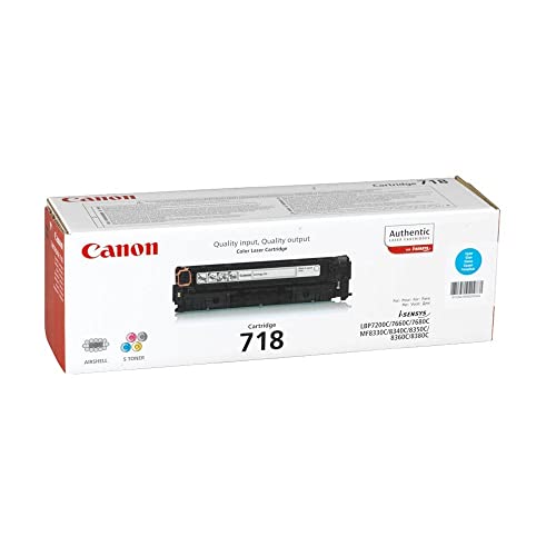 Canon Cartuccia 718 C Toner Ciano, Rendimento 2.900 Pagine, Imballo In Cartone