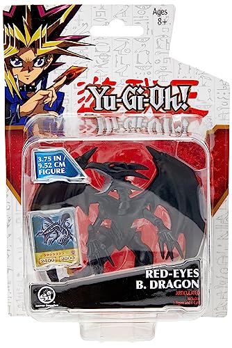 Yu-Gi-Oh! - Figure Articolate Altamente Dettagliate Da 9,5 Cm, Con Esclusiva Scheda Adesiva Micro Anime. Micro Figura Occhi Rossi Drago Nero.