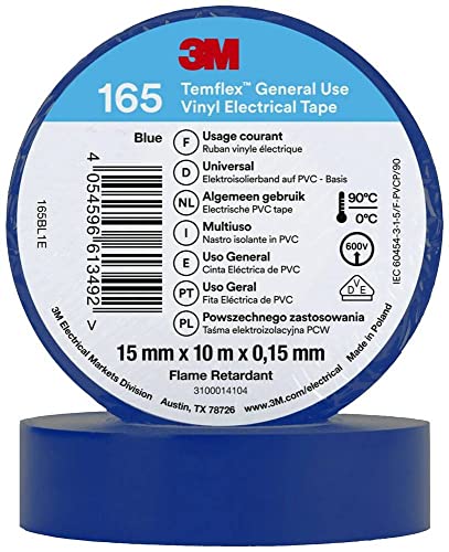 3M Temflex™ 165 165Bl1E Nastro Isolante Temflex™ 165 Blu (L X L) 10 M X 15 Mm 1 Pz.