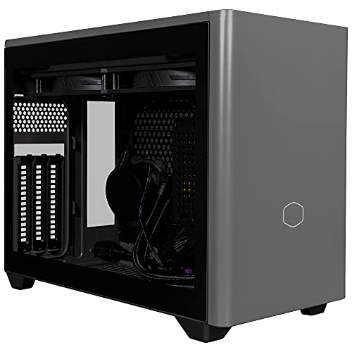 Cooler Master Masterbox Nr200P Max Case Pc Mini-Itx - Lato In Vetro Temperato, Dissipatore Cpu Aio Da 280Mm, Psu Sfx Gold 80-Plus 850W (Full-Modular),