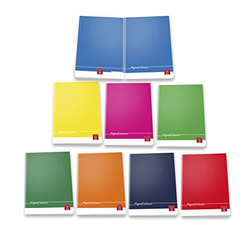Pigna Colours - Conf. 10 Quaderni A5 , Colori Assortiti , 0A , Quaderni A Righe Prima/Seconda Elementare, 15 X 21 Cm