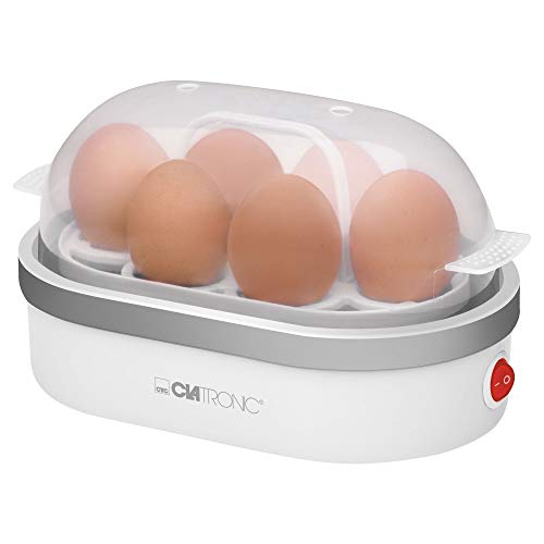 Clatronic Ek 3497 Bollitore Uova, Bianco/Argento