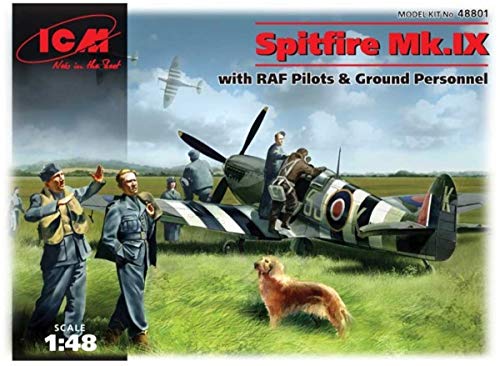 Icm 48801 Spitfire Mk.Ix Con Piloti Raf E Personale Di Terra