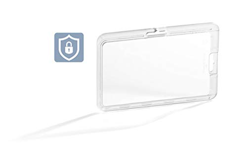 Durable 892819 Permanent Portabadge, Trattiene In Modo Permanente La Tessera, 10 Pezzi, Trasparente