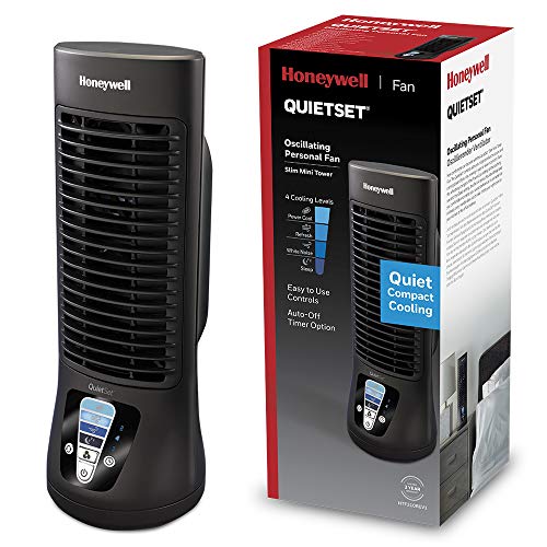 Honeywell Ventilatore Quietset, Miniventilatore A Torre Oscillante, Personale, Silenzioso, Htf210Be