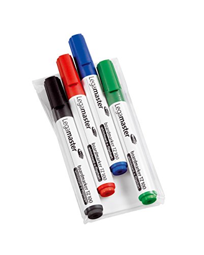 Legamaster 7-110594 Boardmarker Tz 100, 4Er Set, Je 1 Marker In Schwarz, Rot, Blau Und Grün