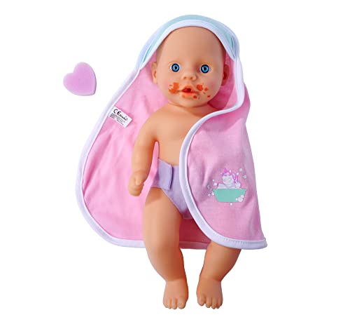 Simba New Born 105030006 - Bambola Da Bagno Per Bambini, In Vinile, Con Funzione Di Cambio Colore, Con Spugna, 30 Cm, A Partire Dai 3 Anni