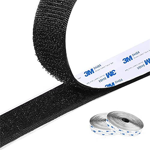 Drenky Nastro Adesivo A Strappo, Nero Strisce Laccio Adesivo Extra Forte Nastro Con Chiusura A Strappo Autoadesivo Riutilizzabile Hook Loop Autoadesiv