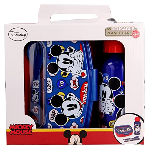 Stor Set Urban Torna Alla Cole 4 Pz (Bottiglia Alluminio 400 Ml E Sandwichera Con Coperti) It´S A Mickey Thing, Metallo, Multicolore, Estándar