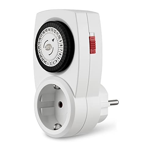 Rev Timer Temporizzatore Analogico Risparmio Energetico, Programmi 24 X 1 Giorno, Intervallo Minimo 30 Minuti, Carico Massimo Out 3680 W