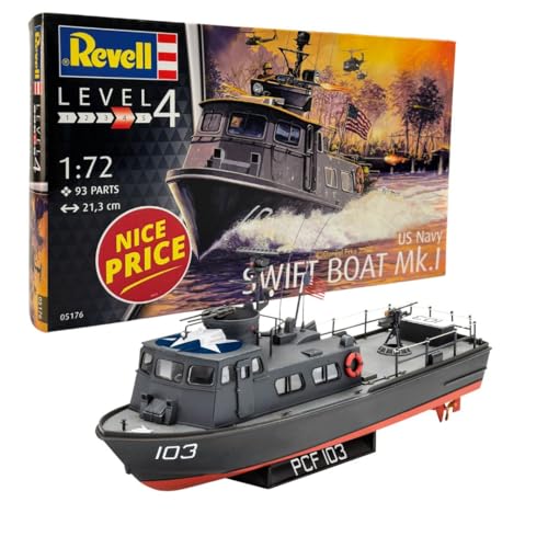 Revell 05176 Model Scale Us Navy Swift Boat Mk.I-Kit Modello In Scala 1:72, Colore Non Laccato