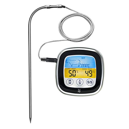 Wmf Bbq Digitales Thermometer Termometro Per Barbecue Con 5 Livelli Di Cottura, Plastica, Argento