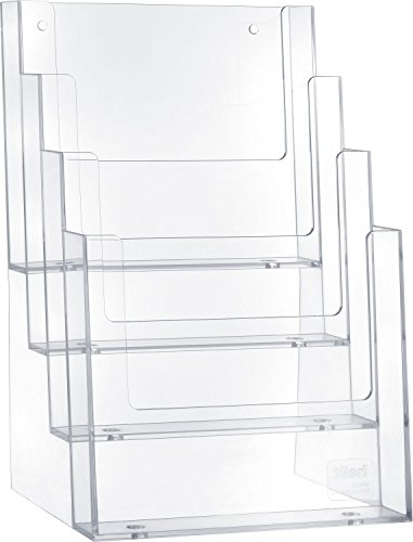 Helit Porte-Brochure De Table, A5 Portrait, 4 Compartiments