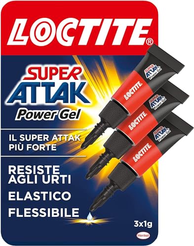 Loctite Super Attak Power Flex Mini Trio Gel, Colla Liquida Trasparente E Istantanea Per Materiali Flessibili, Super Colla Resistente In Formula Gel,