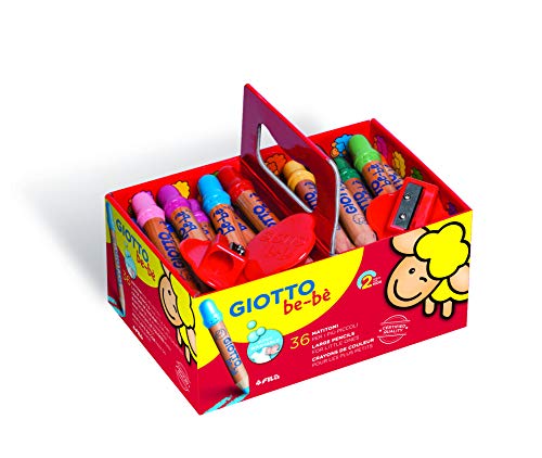 Giotto Bebe', Schoolpack Da 36 Matitoni + 3 Appuntamatitoni, 7 Mm, Colori Vivaci