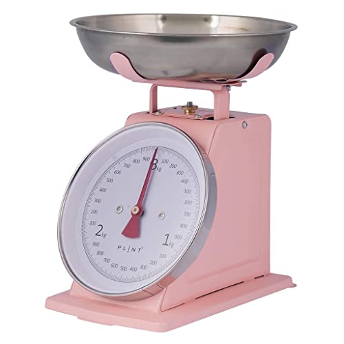 Plint New 3Kg Traditional Weighing Kitchen Scale With Stainless Steel Bowl, Retro Scales Mechanical Vintage, Retro Food Scales With Large Metal Bowl (