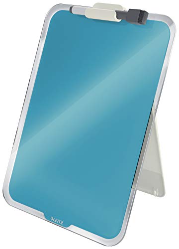 Leitz Portablocco Da Scrivania In Vetro Cancellabile A Secco, Gamma Cosy, Blu Calmo, 39470061