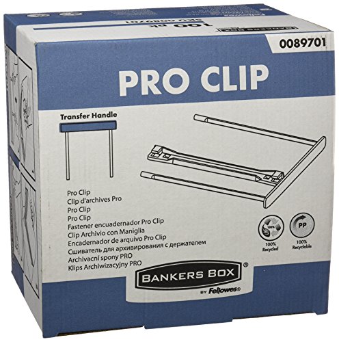Bankers Box 0089701 - Clip Per Archivio "Proclip", Con Manico, Lunghezza: 100 Mm, 100% Materiale Riciclato, 100 Pezzi