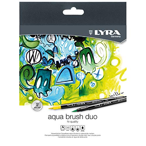 Lyra Aqua Brush Duo Astuccio In Cartone 36 Pennarelli Acquerellabili Assortiti