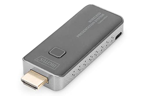 Digitus Trasmettitore Hdmi - Per Sistema Di Presentazione Wireless - Plug & Play - Nessun Driver Necessario - Nero-Argento