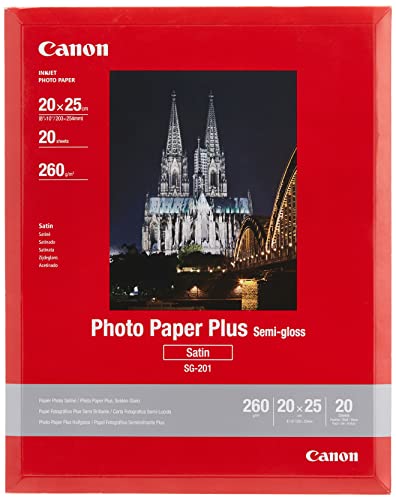 Canon Sg-201 Carta Fotografica Semilucida Satinata Formato 20X25Cm (20 Fogli)
