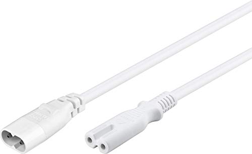 Goobay 97200 Prolunga C7/C8, 2M Lunghezza Del Cavo, Bianco