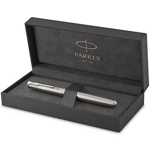 Parker Sonnet Penna Roller, Acciaio Inossidabile Con Finiture In Palladio, Pennino Sottile, Confezione Regalo